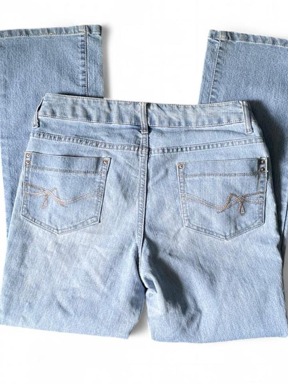 Faded Glory Women's 10 Petite Vintage Y2K Light Wash Toby Straight Stretch Jeans